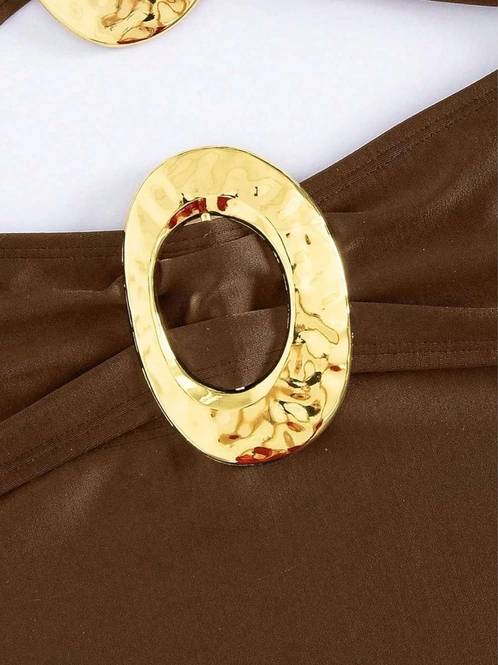 Gold-Accent Brown Cuff Bracelet